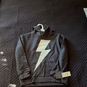 Grayson Threads Charcoal Sweater with Gold Lightning Bolt boys medium (8)